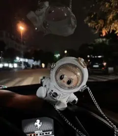 labubuぬいぐるみ服　宇宙飛行士スーツ　座りラブブ用　チェーンとバック付き