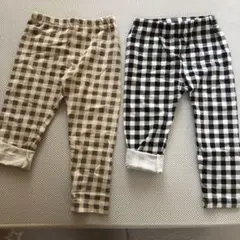 チェック柄パンツ2着セット