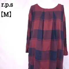 r.p.s アールピーエス サイドスリット チュニック 長袖 ゆったり チェック
