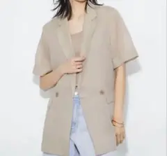 プラステ　オーガンジー　ハーフ　スリーブ　シアージャケット　sサイズ