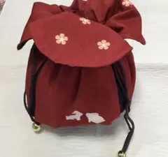 巾着　浴衣バッグ　赤
