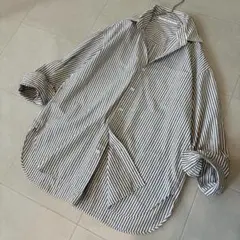 美品　フレームワーク♡カラーストライプシャツ　オーバーサイズ　ブラウン　長袖
