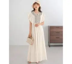 Bab‼️バブ　フロント刺繍袖フリルワンピース¥6,900 コットンワンピース