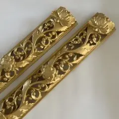金色装飾彫刻　 縦2枚セット