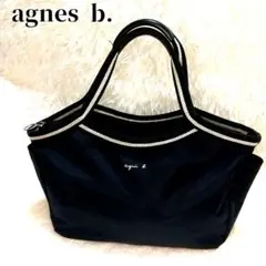 agnes b. VOYAGE 舟形トートバッグ　ハンドバッグ ナイロン 黒