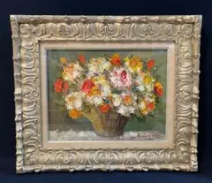 「真作」渡部ひでき「薔薇」静物画　油彩画　額装　サイン有り　F6号 Yahoo!オークション -「渡部ひでき」(油彩) (絵画)の落札相場
