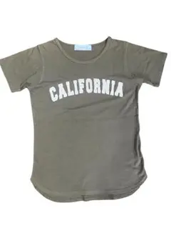 CALIFORNIAプリント 半袖Tシャツ Fサイズ オリーブ