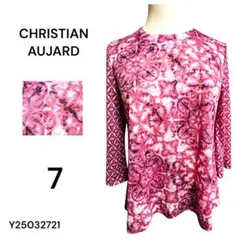★美品★CHRISTIAN AUJARD ピンク系 長袖トップス サイズ7 総柄