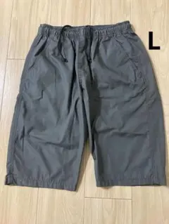 メンズグレーショートパンツ ドローコード付き/Lサイズ