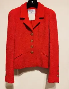 CHANEL シャネル ウールジャケット レッド