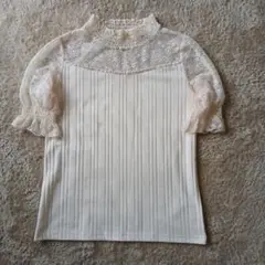 axes femme アクシーズファム プリーツ　レース　半袖　M