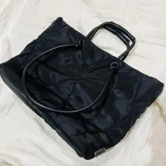 【ヌエール nouer】キルティング ナイロン トートバック 2WAY ブラック