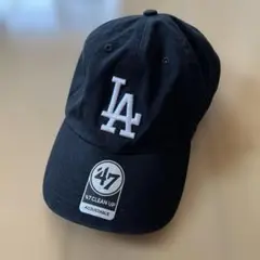 47 LA ブラックベースボールキャップ