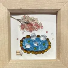 シマエナガ　湯　。-紅葉- シーグラスアート