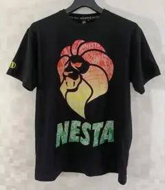 古着　NESTA ネスタブランド　ビックロゴ　半袖Tシャツ　ブラック黒　美品