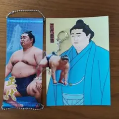 正代関　相撲キーホルダー・ミニタペストリー・ポストカードの3点セット