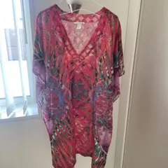最終値下げ❣️ ❤️H&M アジアン幾何学模様 半袖チュニック Lサイズ