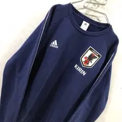 レア ａｄｉｄａｓ サッカー日本代表 スウェット トレーナー 青 Ｏ