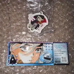 鬼滅の刃　くら寿司ラバーチャーム＆チケット風ステッカー　童磨