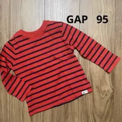 GAP playtime favorites 赤黒ストライプ長袖Tシャツ　95