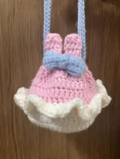 ウサギ耳リボン付き巾着袋