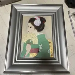 清水達三　絵画/色紙　{舞妓}　肉筆 手描きの原画です。 清水達三 絵画/色紙 {舞妓} 肉筆 手描きの原画です。 - メルカリ