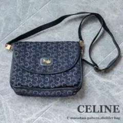 【CELINE】2way 馬車金具 Cマカダム柄 ヴィンテージ ショルダーベルト