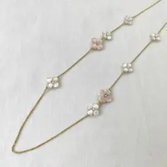 極美品 ヴァンドームブティック ロングネックレス シェル 花