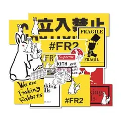 FR2 ラビット防水ステッカー　ヘルメットスケボー　20枚セット