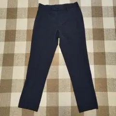 UNIQLO◆感動パンツコットンライク◆ネイビー◆W82×L76