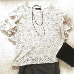 VENTVIOLET★総レースクールネックカットソー半袖しまむら　M