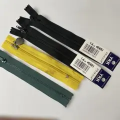 ファスナーセット（緑・黄・黒）　4本組