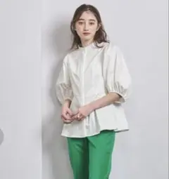 サテン バルーンスリーブ ブラウス UNITED ARROWS 38