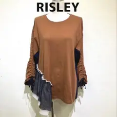 RISLEY ブラウン Tシャツ　カットソー　コットン100%