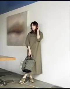 井川遥　loin. カーキ シャツワンピース 半袖 アートブック付