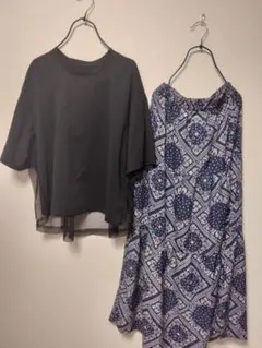 黒チュールとマキシスカートセット