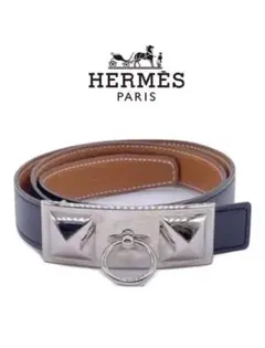 HERMES エルメス コリエドシアン メドール ベルト 黒 80 新品