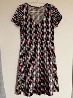 SRKANA レトロ風マルチカラーワンピース　スペイン製　XS