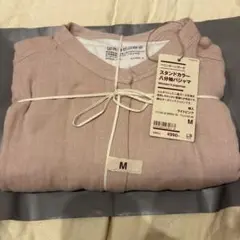 【新商品】無印良品ヘリンボーンガーゼスタンドカラー八分袖パジャマMサイズ