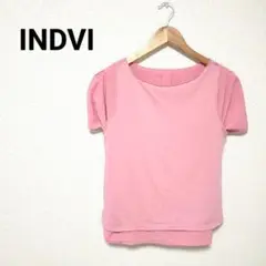 INDVI ピンク パフスリーブ 半袖トップス　※裏にシミあり※
