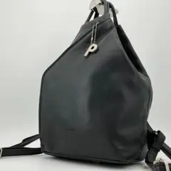 【美品✨】ピカード 3way リュックサック ショルダーバッグ レザー ロゴ 黒
