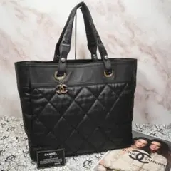 CHANEL シャネル パリビアリッツトート GM ショルダー ブラック