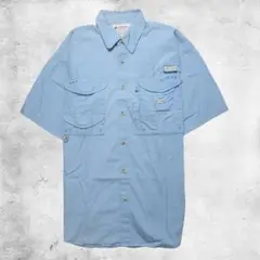 90's Columbia PFG シャツ コロンビア ブルー Mサイズ