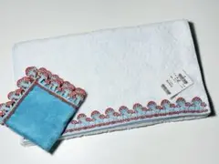 近沢レース　ハッピーレースフェイスタオル　シーズンレースハンカチ　毒きのこ