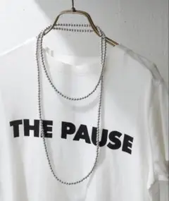 週末価格　【THE PAUSE】メタルボールロングネックレスシルバー　美品