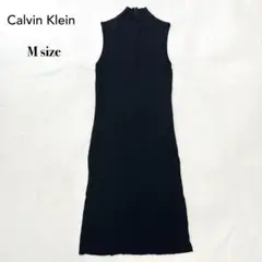 Calvin Klein ストレッチ ハイネック ノースリーブ ワンピース M