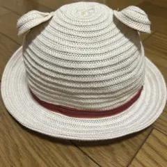 ファミリア くま耳帽子 麦わら帽子