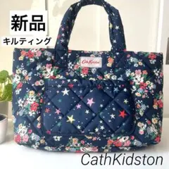 【美品】キャスキッドソン キルティングトートバッグ　A4 軽量　花柄星柄