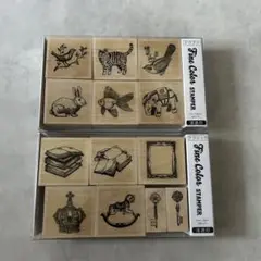 浸透印 ファインカラースタンパー スタンプ ドウブツ クラシック 2点セット