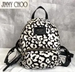 【極美品】JIMMY CHOO CANDICE/S LEOPARD 白 リュック